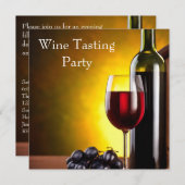 Invitation Bouteille de verre à vin rouge dégustation de vin  (Devant / Derrière)