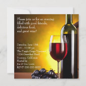 Invitation Bouteille de verre à vin rouge dégustation de vin  (Dos)