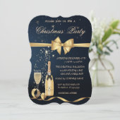 Invitation Bouteille de verre de champagne, Soirée de Noël de (Debout devant)