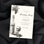 Invitation Bouteille de vin classique et raisins