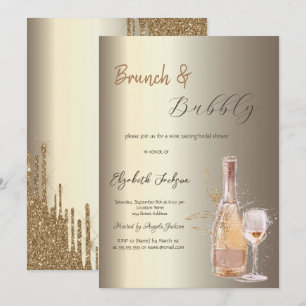 Invitation Bouteille de vin en verre Champagne Baby Shower Ma
