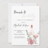 Invitation Bouteille de vin Fleur Brunch & Bubbly (Devant)