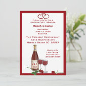 Invitation Bouteille de vin monogramme (Debout devant)