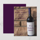 Invitation Bouteille de vin pourpre (Devant / Derrière)