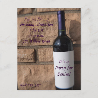 Invitation Bouteille de vin pourpre