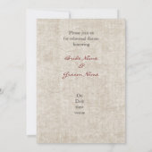 Invitation Bouteille de vin, raisins, tire-bouchon et lièges (Dos)