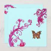 Invitation BOUTEILLE D'OR, bleu rose vif (Devant / Derrière)