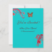 Invitation BOUTEILLE D'OR, bleu rouge vif (Dos)