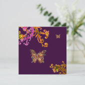 Invitation BOUTEILLE D'OR EN PURPLE, Mariage élégant (Debout devant)