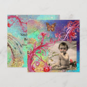 Invitation BOUTEILLE EN BLEU, BÉBÉ GARÇON DOUCHE Modèle photo (Devant / Derrière)