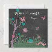 INVITATION BOUTEILLE EN BOIS DE CHALKBOARD BUTTERFLIES ANNIVE (Devant)