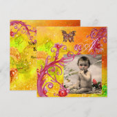 Invitation BOUTEILLE EN Modèle photo BABY SHOWER JAUNE (Devant / Derrière)