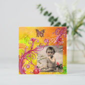 Invitation BOUTEILLE EN Modèle photo BABY SHOWER JAUNE (Debout devant)