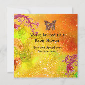 Invitation BOUTEILLE EN Modèle photo BABY SHOWER JAUNE (Dos)