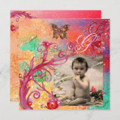 Invitation BOUTEILLE EN ROSE, Modèle photo DE DOUCHE DE FILLE (Devant / Derrière)