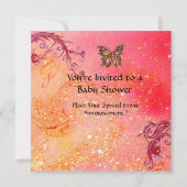 Invitation BOUTEILLE EN ROSE, Modèle photo DE DOUCHE DE FILLE (Dos)