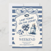 Invitation Bouteille nautique et ballons Bachelorette côtière (Devant)
