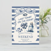 Invitation Bouteille nautique et ballons Bachelorette côtière (Debout devant)
