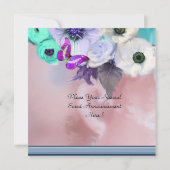 Invitation BOUTEILLE, ROSES, FLEURS, CUPCAKES Baby shower Ble (Dos)