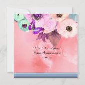 Invitation BOUTEILLE, ROSES, FLEURS D'ANÉMONE, CUPCAKES Anniv (Dos)