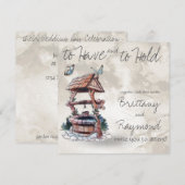INVITATION BOUTEILLE SOUHAITER BIEN MARIAGE (Devant / Derrière)