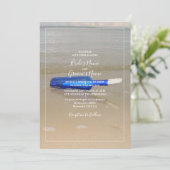 Invitation Bouteille sur le sable de la plage de mariage (Debout devant)