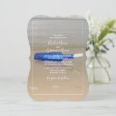 Invitation Bouteille sur Sable de Plage Mariage (Debout devant)