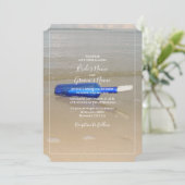 Invitation Bouteille sur Sable de Plage Mariage (Debout devant)