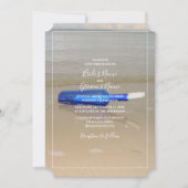 Invitation Bouteille sur Sable de Plage Mariage (Devant)