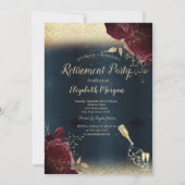 Invitation Bouteille Vin, Retraite Rose Bourgogne (Devant)