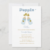 Invitation Bouteilles bleu Poppin Boy Baby shower (Devant)