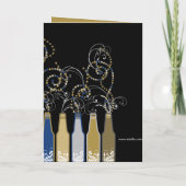 Invitation Bouteilles Bleues Bouteilles Nouvel An Soirée Fête (Dos)