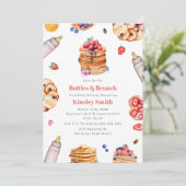 Invitation Bouteilles Brunch Baby shower fille Pancake Petit (Debout devant)