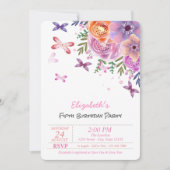 Invitation Bouteilles d'aquarelle Fleurs Anniversaire (Devant)
