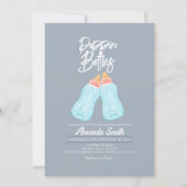 Invitation Bouteilles de Baby shower Blue Grey (Devant)