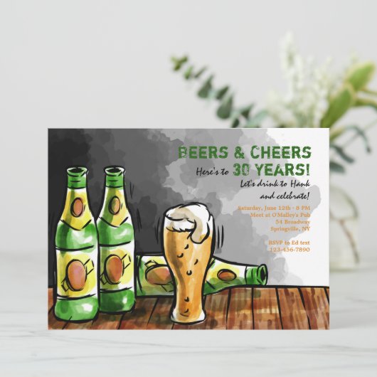 Invitation Bouteilles de Bière (Debout devant)