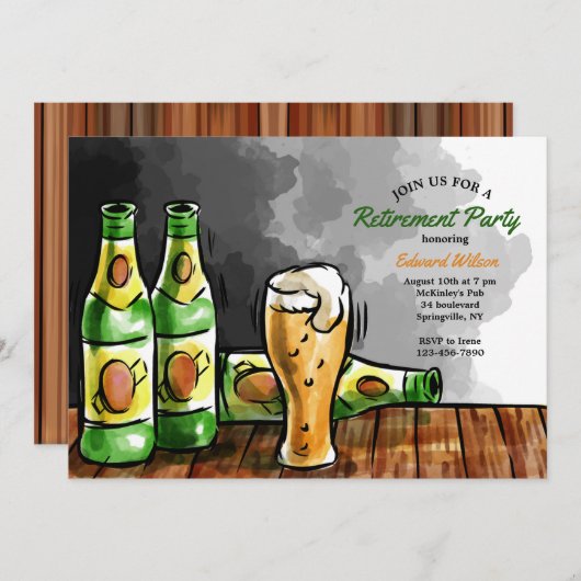 Invitation Bouteilles de Bière (Devant / Derrière)