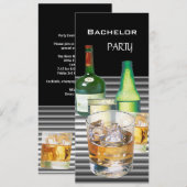 Invitation Bouteilles de boissons pour enterrement de vie de  (Devant / Derrière)