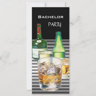 Invitation Bouteilles de boissons pour enterrement de vie de