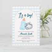 Invitation Bouteilles de lait de couche Baby shower Invitatio (Debout devant)
