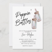 Invitation Bouteilles de Poppin, Baby shower, Un bébé brasse (Devant)
