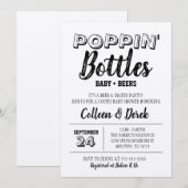 Invitation Bouteilles de Poppin's Kraft Baby shower Invitatio (Devant / Derrière)