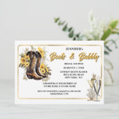 Invitation Bouteilles de tournesol rousse bubbly cadre or chi (Debout devant)