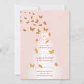 INVITATION BOUTEILLES D'OR & MARIAGE DE GÂTEAU (Devant)