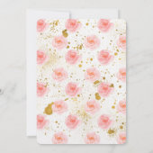 Invitation Bouteilles d'or Roses roses rose Fête des mariées  (Dos)