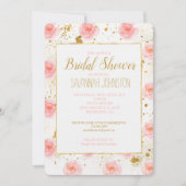 Invitation Bouteilles d'or Roses roses rose Fête des mariées  (Devant)