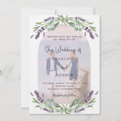Invitation Bouteilles en arche de lavande QR RSVP mariage de (Devant)
