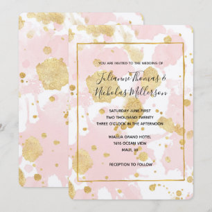 Invitation Bouteilles en or rose pâle Abstraites