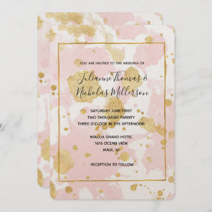 Invitation Bouteilles en or rose pâle Abstraites