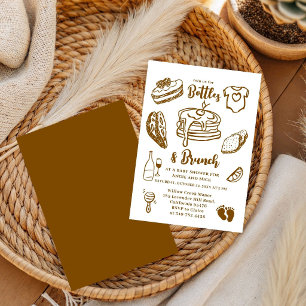 Invitation Bouteilles et Brunch Doodle Garçon Baby Shower